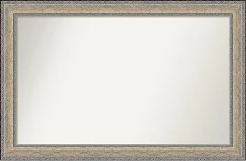 Miniatura 118 de Amanti Art Espejo de baño plateado para sobre fregadero, 28 x 47 pulgadas, espejo rectangular de plata imperial, marco de madera tradicional de gran