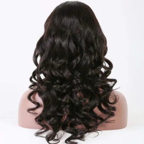 Miniatura 2 de premier Pelucas de cabello humano con encaje frontal de seda, nudos blanqueados, prearrancados, cabello humano brasileño suelto, ondulado, peluca
