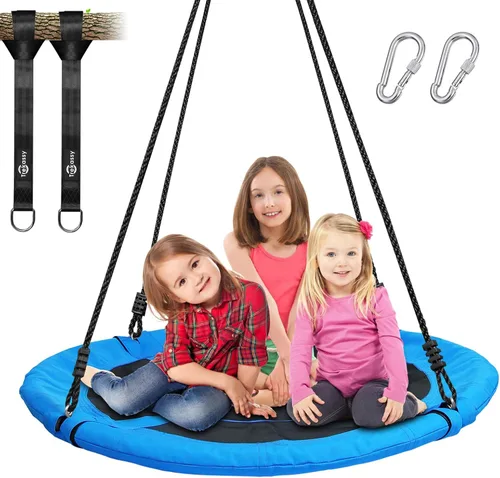 Miniatura 12 de Trekassy - Columpio de árbol de 40.0 in, soporta 700 lb, para niños, adultos, 900D, Oxford, resistente al agua con 2 piezas de correas para colgar