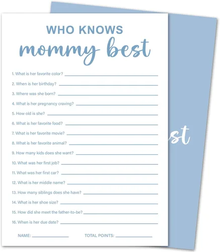 Miniatura 17 de Juegos de baby shower para niño o niña, consejos de baby shower y tarjetas de deseos para padres futuros, juegos de revelación de género, 30