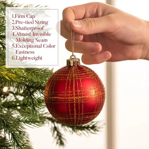 Miniatura 5 de Valery Madelman Juego de Adornos de Navidad, 70 piezas Decoraciones de Árbol de Navidad Irrompibles en Marrón Cobre Dorado, Adornos Colgantes