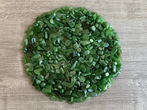 Miniatura 5 de GAF TREASURES Chips de piedras preciosas de jade semi nefrita natural, de 0.5 libras, mini cristales triturados, chips de cristal sin perforar