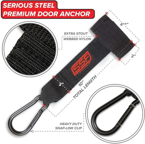 Miniatura 7 de Serious Steel Fitness Banda de ejercicio de resistencia y anclajes de tubo de resistencia (correa o anclaje de puerta)
