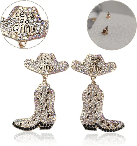 Miniatura 2 de KIDZVEFUN Regalos de despedida de soltera, aretes de vaca para niñas, botas vaqueras con cuentas para decoración de fiesta de discoteca, suministros