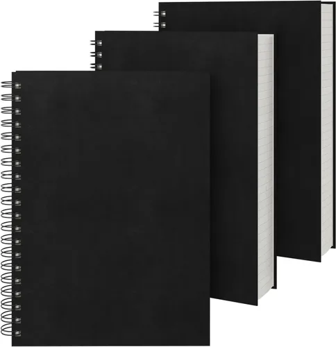 Miniatura 20 de EUSOAR Cuadernos para el trabajo, 1 paquete A4 de 8.3 x 11.2 pulgadas, tapa dura, rayado en espiral con renglones universitarios, 240 páginas
