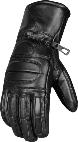 Guantes de motocicleta de guante de invierno para hombre, 100% cuero natural de oveja, forro térmico Thinsulate con calefacción, guante de