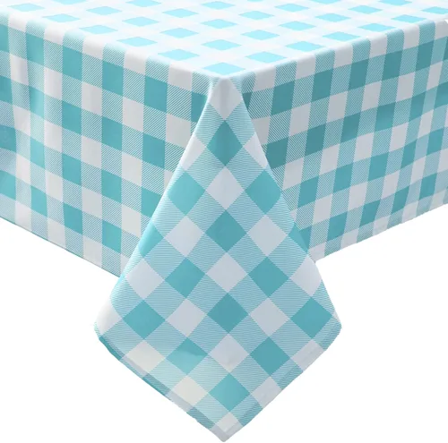 Miniatura 6 de Mantel de Tela Clásico a Cuadros Vichy - Rectangular de 58x102 Pulgadas Resistente al Agua Mantel a Cuadros para Uso Interior/Exterior - Cubierta