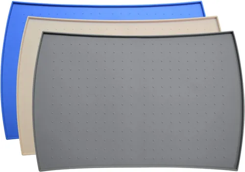 Alfombrilla impermeable PetFusion para comedero de mascotas grande (24" x 16 ") Silicona de grado FDA, higiene superior, no tóxica, varios tamaños,