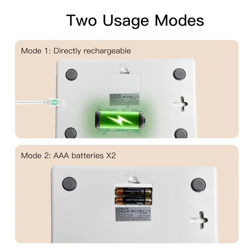 Miniatura 6 de Azeus. Báscula de cocina digital de 6 unidades, recargable por USB. Pesa gramos y onzas con alta precisión (desde 1.13 g). Capacidad hasta 5 kg