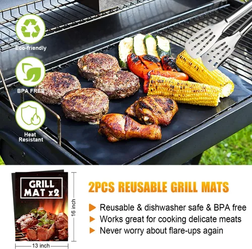 Miniatura 5 de Cifaisi Juego de accesorios para parrilla de barbacoa, 38 piezas de herramientas de parrilla de acero inoxidable con funda de aluminio, termómetro