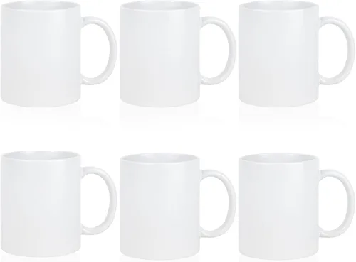 Miniatura 9 de Tazas de café en blanco de cerámica para sublimación de 11 Oz, paquete de 36 piezas, tazas de café blancas con revestimiento en blanco, tazas