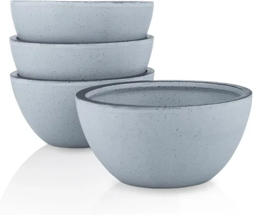 Miniatura 8 de Stone Lain Juego de platos de gres, 4 tazas, Tina - Azul y gris