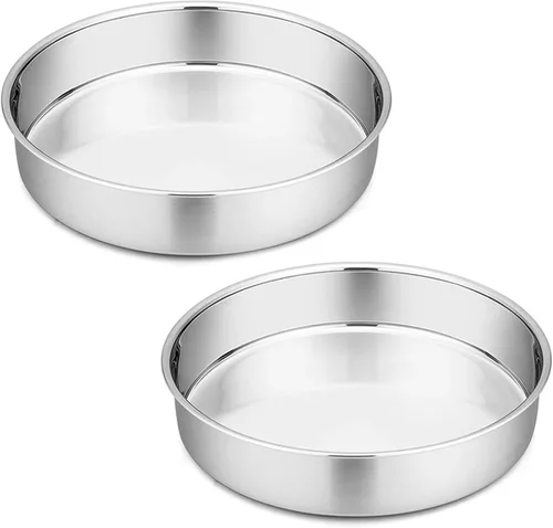 Miniatura 8 de P&P CHEF - Juego de 2 moldes redondos para pastel de 5 pulgadas, moldes para hornear de acero inoxidable, capas para pastel, no tóxicos