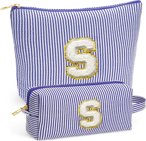 Miniatura 62 de Set de Bolsos de Maquillaje de Viaje - Bolso Inicial de Aseo de Viaje, Bolso de Cosméticos Portátil Bolso de Maquillaje de Viaje con Artículos Azul