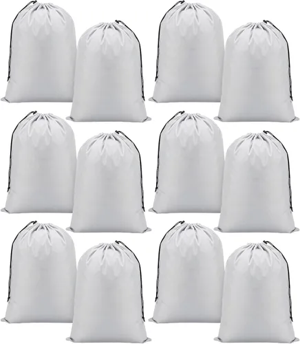 Miniatura 9 de Woanger Paquete de 12 bolsas de lavandería extragrandes de 28 x 45 pulgadas, lavables a granel, bolsa de lavandería de viaje con cierre de cordón