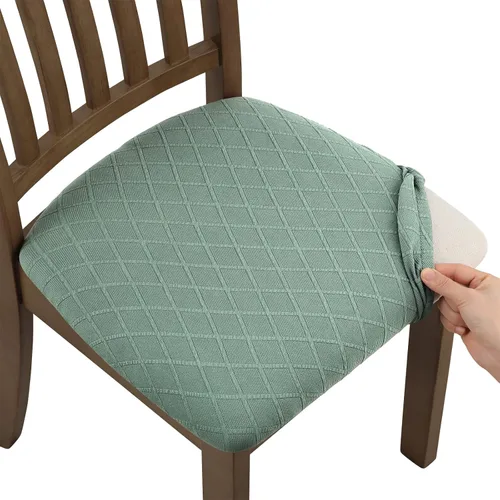 Miniatura 21 de Fuloon Fundas Elásticas para Cojines de Asiento 6 Piezas, Fundas Lavables para Asientos de Sillas, Fundas para Sillas de Comedor para Hotel