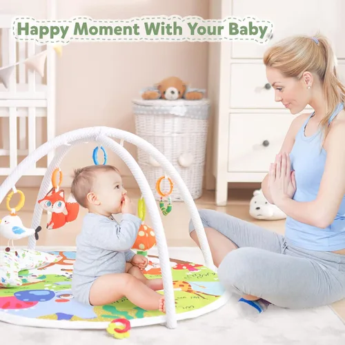 Miniatura 3 de ibabejoy - Tapete de juego de actividades para recién nacidos a niños pequeños, desarrollo de habilidades sensoriales y motoras basado