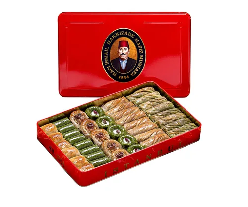 Miniatura 12 de Hafiz Mustafa 1864 Istanbul Baklava - Caja de pastelería - Bocadillos de postre de Baklava horneados hechos de hojas de masa filo fresca, pistacho