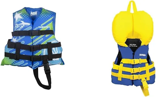 Oceans 7 Chaleco salvavidas aprobado por la Guardia Costera de Estados Unidos, para bebés y jóvenes, tallas para 8-90 libras. Chaleco tipo III, PFD,