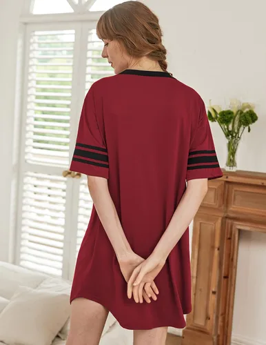 Miniatura 3 de Ekouaer - Camisón de manga corta para mujer
