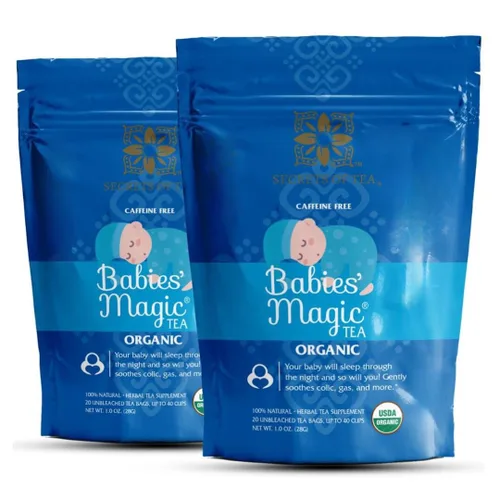 Secrets of Tea Baby Colic Babies' Magic Tea – Orgánico, Natural, Seguro – Alivio calmante y calmante para el reflujo ácido del bebé, gases, cólicos