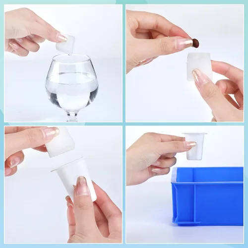 Miniatura 5 de Hoolerry El kit de sistema de cultivo hidropónico de 100 piezas incluye 50 cestas de cultivo hidropónicas y 50 esponjas cuadradas, iniciador