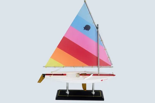 Miniatura 10 de LK Decoración de barco de vela modelo Sunfish de madera 16"-10