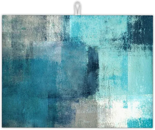 Miniatura 19 de Tapete de secado de platos de dalia blanca y negra para decoración de encimera de cocina, almohadilla geométrica para secado de platos, microfibra