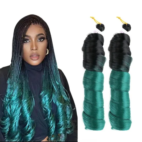 Miniatura 41 de Cabello rizado francés trenzado para trenzas de caja, 8 paquetes de 12 pulgadas, 3.00 oz/paquete, cabello trenzado de onda suelta, extensiones