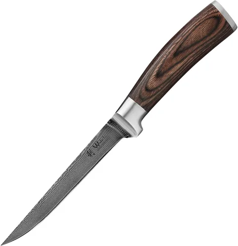 Miniatura 4 de Wakoli EDIB - Cuchillo deshuesador de damasco, hoja de precisión de 5.7 pulgadas, cuchillo de cocina profesional con núcleo VG10, mango ergonómico