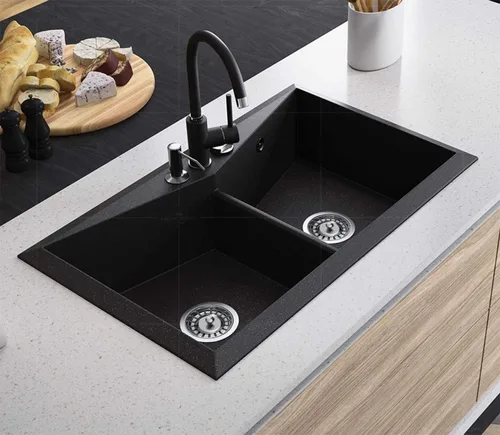 Miniatura 5 de Highcraft 9754JO - Colador de acero inoxidable para fregadero de cocina, repuesto para desagües estándar (3-1/2 pulgadas), tapón de goma con bloqueo