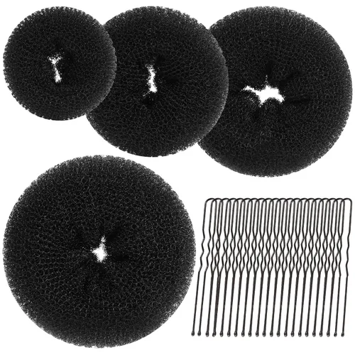 Miniatura 9 de Teenitor Creador de Moños de Cabello para Niñas - Donas para el Cabello, Moño de Ballet en 4 Tamaños, Marrón Claro D-Marrón claro