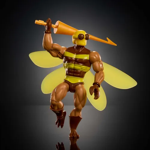 Miniatura 3 de Masters of The Universe Origins - Figura de acción Buzz-Off Cartoon Collection, 5.5 pulgadas, líder de abeja de TV de los años 80 alado y con gafas