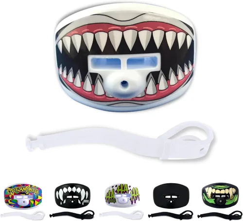 Miniatura 8 de DAMAGE CONTROL Protector Bucal Pacifier – Protector bucal de fútbol americano con correa para casco, protege los dientes, la mandíbula y la boca