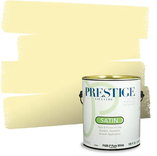 Miniatura 125 de PRESTIGE Pinturas Pintura Exterior e Imprimación En Uno, 1 Galón, Satinado, Pareja Comparable de Benjamin Moore* Amarillo* 320BM-PCM