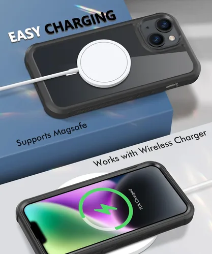 Miniatura 5 de Funda para iPhone 15 de cuerpo completo, protector de pantalla integrado, con protector de lente de cámara, [antiamarilleamiento], funda protectora