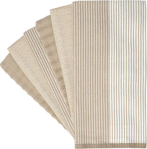 Miniatura 3 de Toallas de cocina de alta calidad (20 x 28 pulgadas, paquete de 6) Toallas de cocina grandes de algodón Juego de sábanas de cocina planas