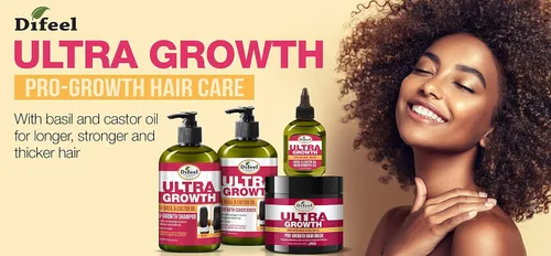 Miniatura 8 de Difeel Ultra Growth - Aceite de albahaca y ricino para el cabello, tratamiento acondicionador sin enjuague, 8 onzas, botella grande