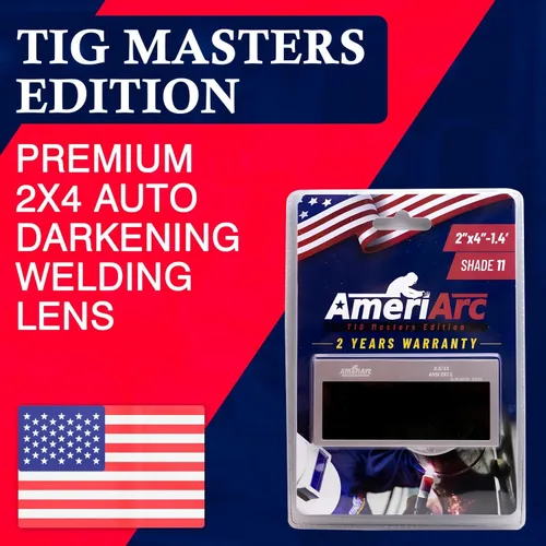 (TIG Masters Edition) Lente de soldadura de oscurecimiento automático de 2 x 4 de primera calidad, claridad de alta definición (sombra 11, edición