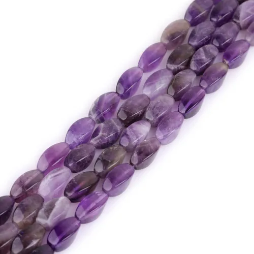 GEM-Inside - Cuentas sueltas de amatista genuina natural, 0.315 x 0.630 in, cuentas de energía para hacer joyas, 15 pulgadas