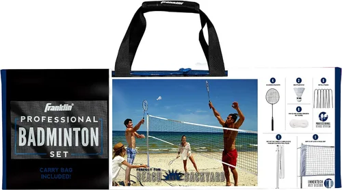 Miniatura 6 de Franklin Sports Juegos de Red de Bádminton - Patio Trasero al Aire Libre + Playa Red de Bádminton + Juego de Equipo - (4) Raquetas + (2) Volantes +