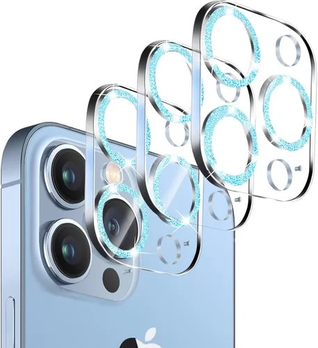 Miniatura 25 de Pack de 3 protectores de lente de cámara de vidrio templado Dengduoduo para iPhone 13 Pro de 6.1" y iPhone 13 Pro Max de 6.7", brillo de diamantes