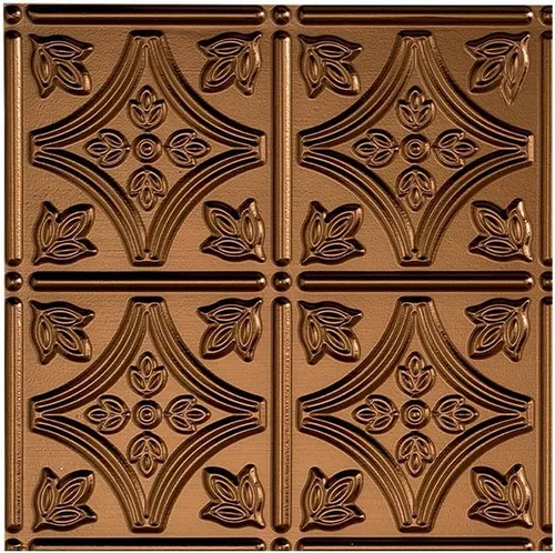 Miniatura 16 de FASÄDE Panel de techo decorativo de vinilo con pegamento de estilo tradicional y patrón 1 en níquel cepillado (muestra de 12 x 12 pulgadas)