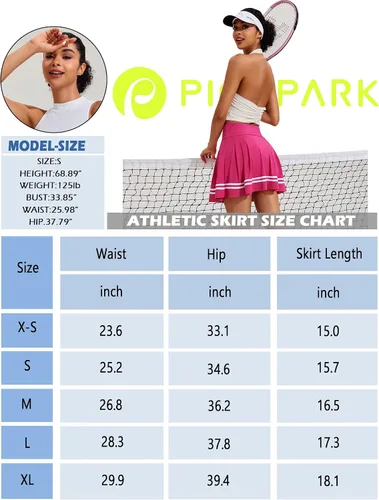Miniatura 6 de PINSPARK Falda de tenis plisada para mujer, pantalón deportivo para golf, pantalones cortos integrados, trajes deportivos para entrenamiento