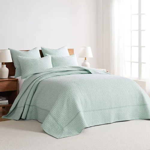 Miniatura 2 de Levtex Home - Juego de edredón reversible con punto de cruz tamaño Queen (104x106 pulgadas) con 2 fundas de almohada (26x20 pulgadas) - Textura