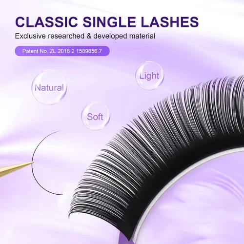 Miniatura 2 de NAGARAKU Extensiones de pestañas, pestañas individuales, 0.05mm, rizo D, 15mm, clásico, negro mate, suave, natural, profesional, 16 filas, 0.05-D