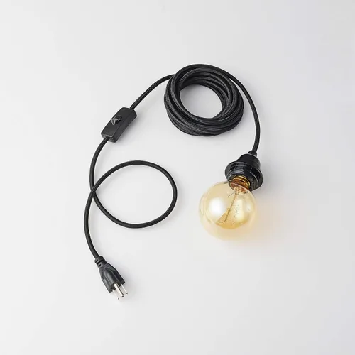 Miniatura 2 de BRIGHTTIA Lámpara colgante de swag negra enchufable – Pantalla de lámpara lista para colgar E26 enchufe roscado con juego de cable de 15 pies e Negro