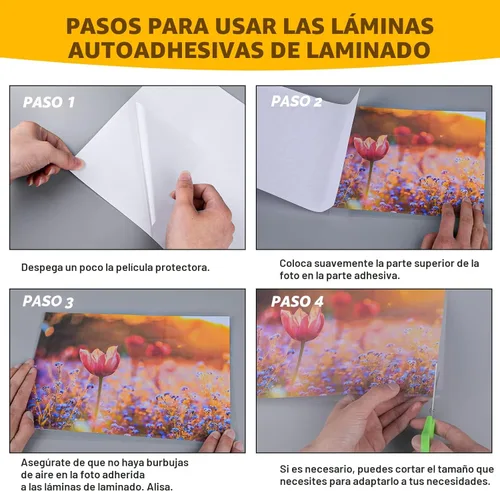 Miniatura 3 de RowinsyDD 25 paquete de hojas de laminación autoadhesivas, 9 x 12 pulgadas, hojas de lámina adhesiva transparente impermeable para documentos