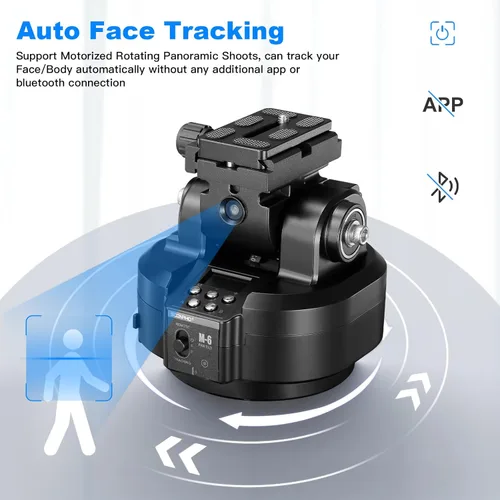 Miniatura 2 de Soonpho M6 Cabezal de Trípode Panorámico Giratorio Motorizado con Seguimiento Automático de Rostro, Cabezal de Inclinación Panorámica