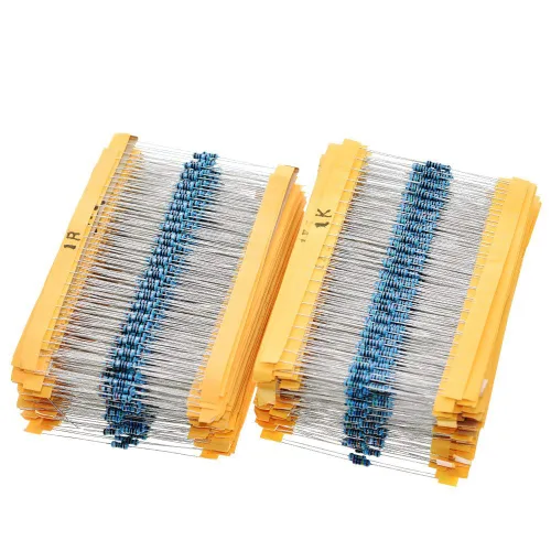 Miniatura 5 de Kit de resistencia, 1460Pcs 73Values 1/4W 1% Tolerancia 1 ohm-1M ohm Resistencia de película metálica Kit surtido de componentes electrónicos